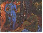 Ernst Ludwig Kirchner Three nudes France oil painting artist